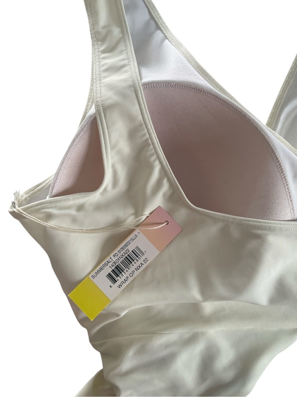 NWT Summersalt The Perfect Wrap One-Piece Swimsuit Cream + Black - Picture 7 of 11